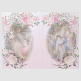 Angels en Rozen en roze ontkoppeling Tissuepapier