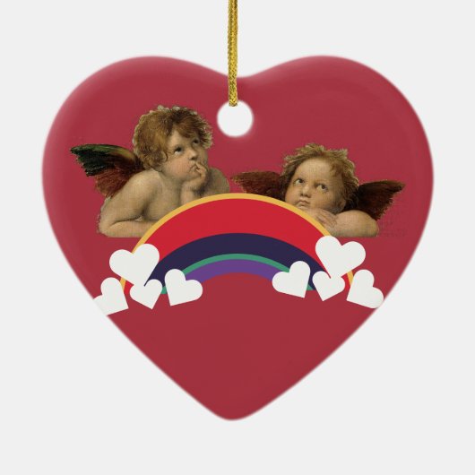 Angels Engel Raphael  Regenbogen Keramisch Ornament (Achterkant)