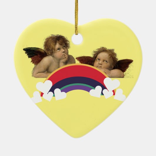 Angels Engel Raphael Regenbogen Keramisch Ornament (Achterkant)