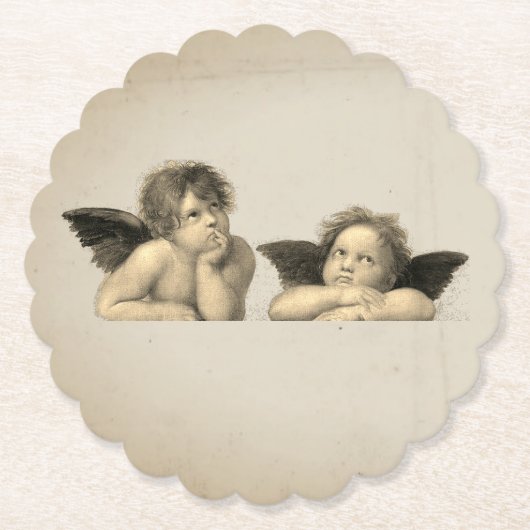 Angels Engel – shabby chic – Raphael – Vintage Kartonnen Onderzetters (Voorkant)