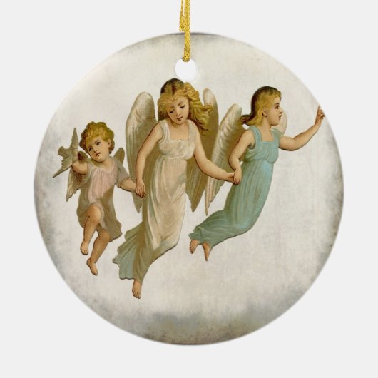 Angels  feestdag kerstkunst keramisch ornament (Achterkant)