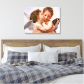 Angels First Kiss, Bouguereau Fine Art Canvas Afdruk (Insitu (Slaapkamer))