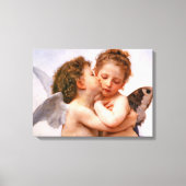 Angels First Kiss, Bouguereau Fine Art Canvas Afdruk (Voorkant)