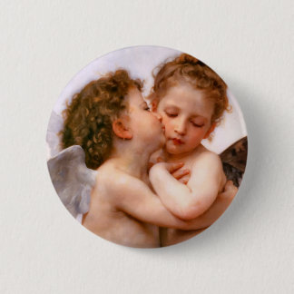 Angels First Kiss, Bouguereau Ronde Button 5,7 Cm