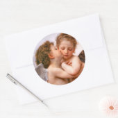 Angels First Kiss, Bouguereau Ronde Sticker (Envelop)