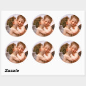 Angels First Kiss, Bouguereau Ronde Sticker (Vel)