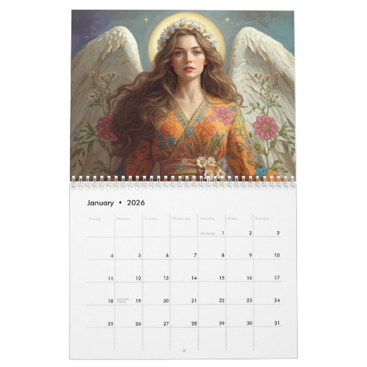 Angels & Flowers 2026 Kalender (Jan 2026)