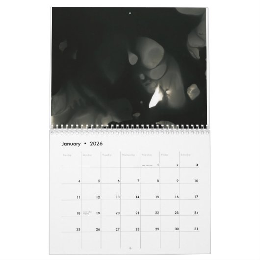 Angel's foto's, belichte kalender (zwart-wit) (Jan 2026)