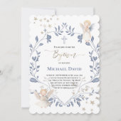 angels frame Baptism baby boy Kaart (Voorkant)