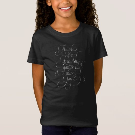 Angels Friendship - Elegant Calligraphy Chalkboard T-shirt (Voorkant)