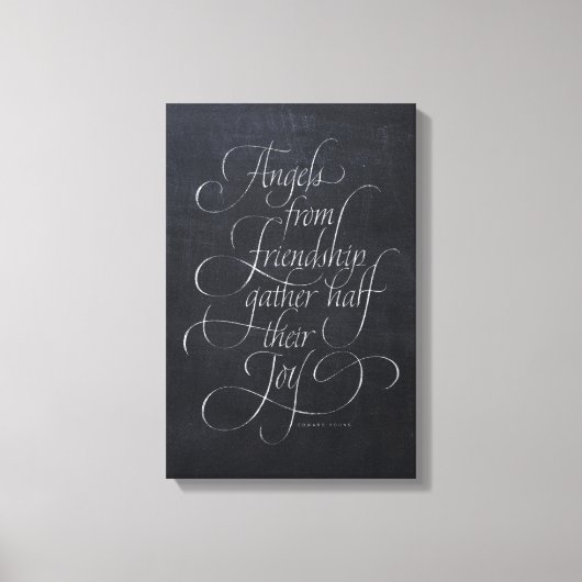Angels & Friendship Quote Calligrafie Canvas Afdruk (Voorkant)