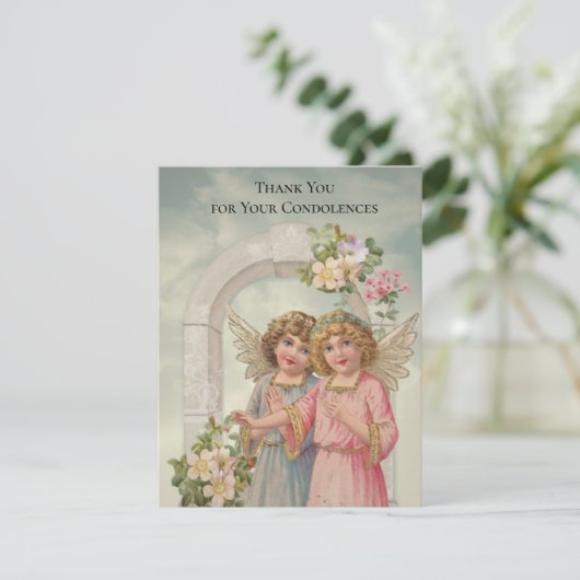 Angels Funeral Sympathie Heilige Kaart Dank u (Staand voorkant)
