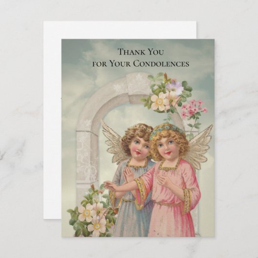 Angels Funeral Sympathie Heilige Kaart Dank u (Voorkant / Achterkant)