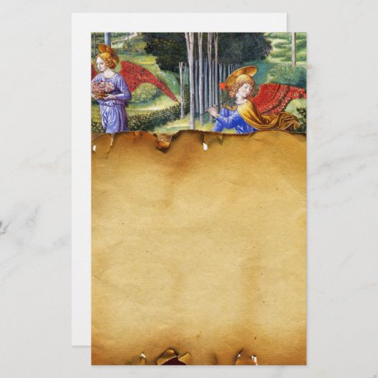 Angels Gathering Flowers in een hemel landschap Briefpapier (Voorkant / Achterkant)