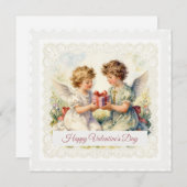 Angels' Gift – Victorian-Style Valentine’s Day Feestdagenkaart (Voorkant / Achterkant)