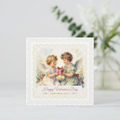 Angels' Gift – Victorian-Style Valentine’s Day Feestdagenkaart (Staand voorkant)