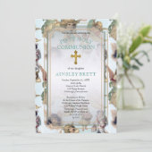  Angels Girl | Jongen-eerste Heilige Communie Kaart (Staand voorkant)