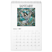 Angels Glas in lood Window 2026 gepersonaliseerd Kalender (Jan 2027)