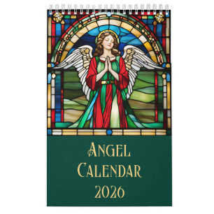 Angels Glas in lood Window 2026 gepersonaliseerd Kalender