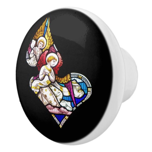 ANGELS GLAS IN LOOD WINDOW KERAMISCHE KNOP (Rechts)