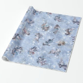  Angels Glittering Blue ID136 Cadeaupapier (Uitgerold)