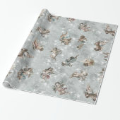 Angels Glittering Silver Sage ID136 Cadeaupapier (Uitgerold)
