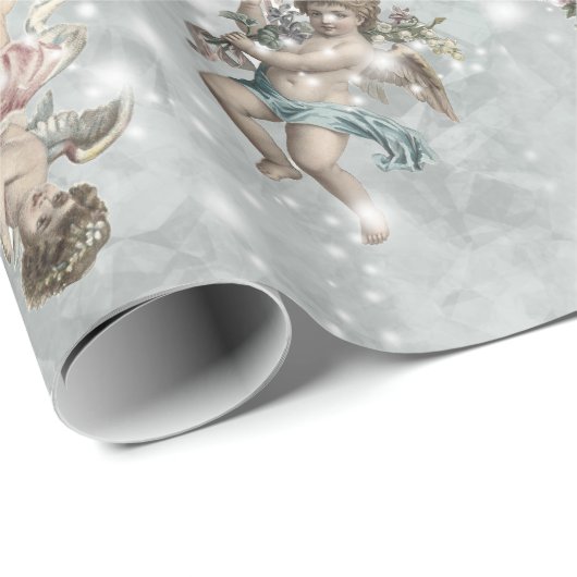 Angels Glittering Silver Sage ID136 Cadeaupapier (Rol Hoek)
