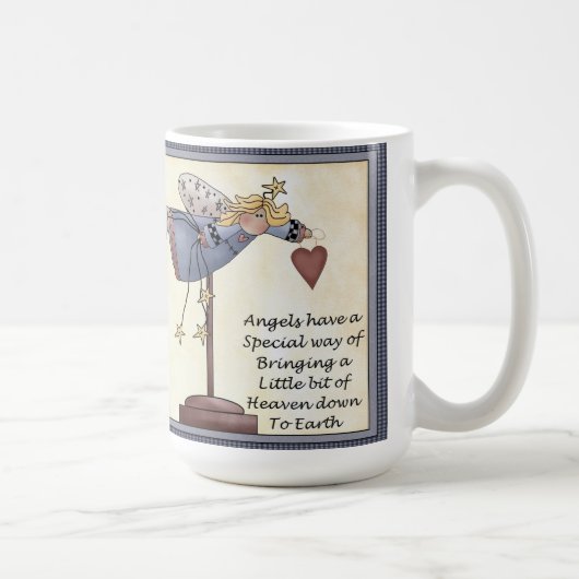 Angels hebben een manier van klassieke 15 oz. Witt Koffiemok (Rechts)
