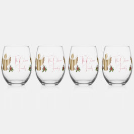 Angels & Holly Gepersonaliseerde Drinkware Set Wijnglas Zonder Voet