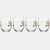 Angels & Holly Gepersonaliseerde Drinkware Set Wijnglas Zonder Voet (Achterkant)