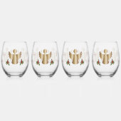 Angels & Holly Gepersonaliseerde Drinkware Set Wijnglas Zonder Voet (Links)