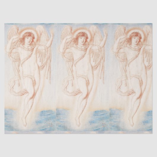 ANGELS IN BLAUW AANGEPASTE AFVALpapieren Tissuepapier (Voorkant)