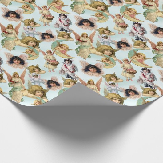 Angels in de Clouds Collage Cadeaupapier (Hoek)