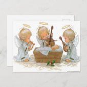 Angels in de Manger Card Feestdagenkaart (Voorkant / Achterkant)