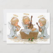 Angels in de Manger Card Feestdagenkaart (Voorkant)