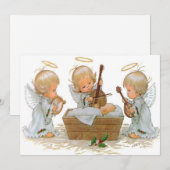 Angels in de Manger Card Feestdagenkaart (Voorkant / Achterkant)