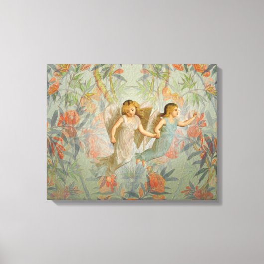 Angels in de tuin canvas afdruk (Voorkant)