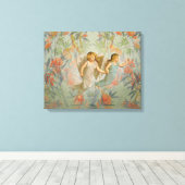Angels in de tuin canvas afdruk (Insitu (Houten vloer))