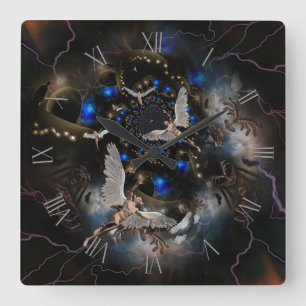 Angels in de tunnel van zielen vierkante klok