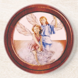 Angels in Lijst Wood Zandsteen Onderzetter