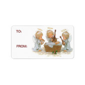 Angels in Manger Gift Stickers (Voorkant)