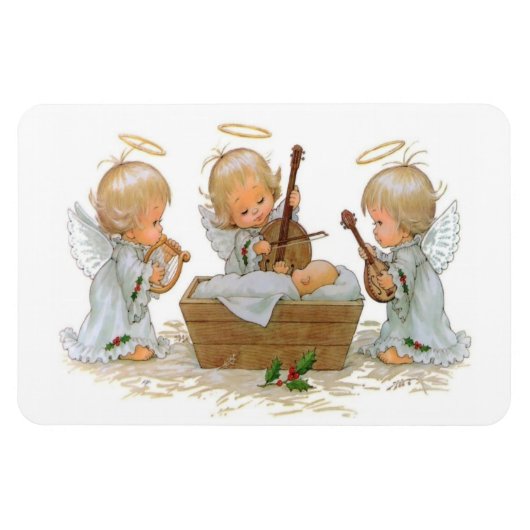 Angels in Manger Premium Magnet Magneet (Horizontaal)
