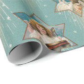 Angels in sterren met muziekinstrumenten Cadeaupapier (Rol Hoek)