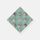  Angels in sterren met muziekinstrumenten Servet (Hoek)