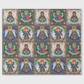 Angels Inspired by Christmas Folk Art a Roll of Cadeaupapier (Vlak)