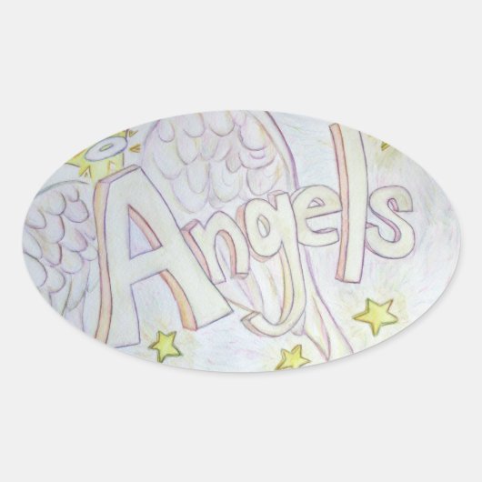 Angels Inspirerend Woord Art Decal Stickers (Voorkant)