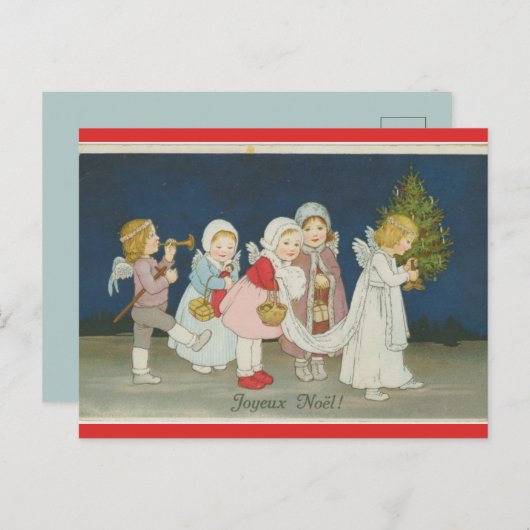  Angels Joyeux Noel Briefkaart (Voorkant / Achterkant)