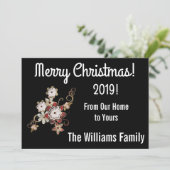 Angels, juwelen en mousserende kerstkaart bedankkaart (Staand voorkant)