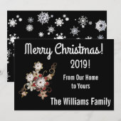 Angels, juwelen en mousserende kerstkaart bedankkaart (Voorkant / Achterkant)