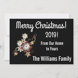 Angels, juwelen en mousserende kerstkaart bedankkaart